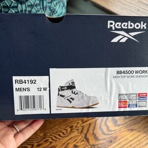 Reebok Men's White and Black High Top Sneakers